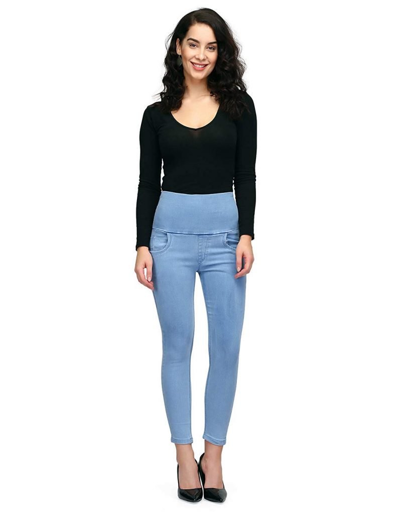 Blue Strechable Skinny Denim Jeans for College Girls