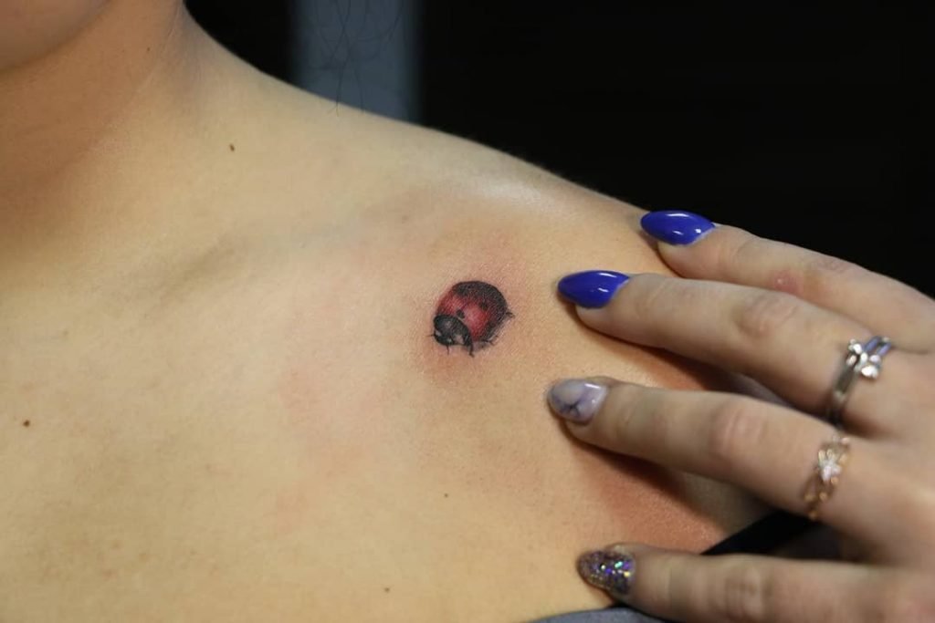 lady bug tattoo design for girls