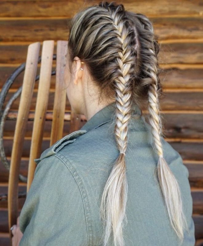 Fishtail Pigtail Hair Style for Log hair Girls